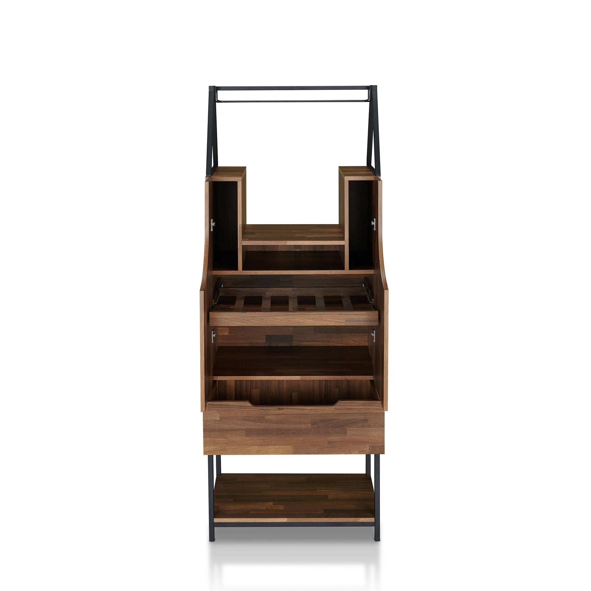 Robble Multi-Storage Wine Cabinet in Light Hickory – Home Bar & Cabinet