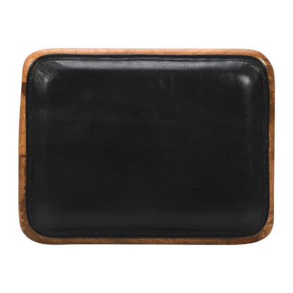 25-Inch Bar Stool: Genuine Leather Seat with Mango Wood Frame – Ideal for Your Home Bar